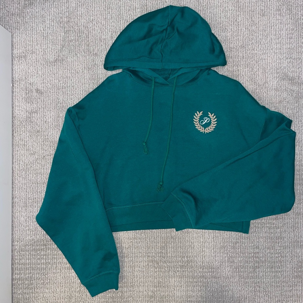 Cropped green hoodie from PINK by Victoria Secret